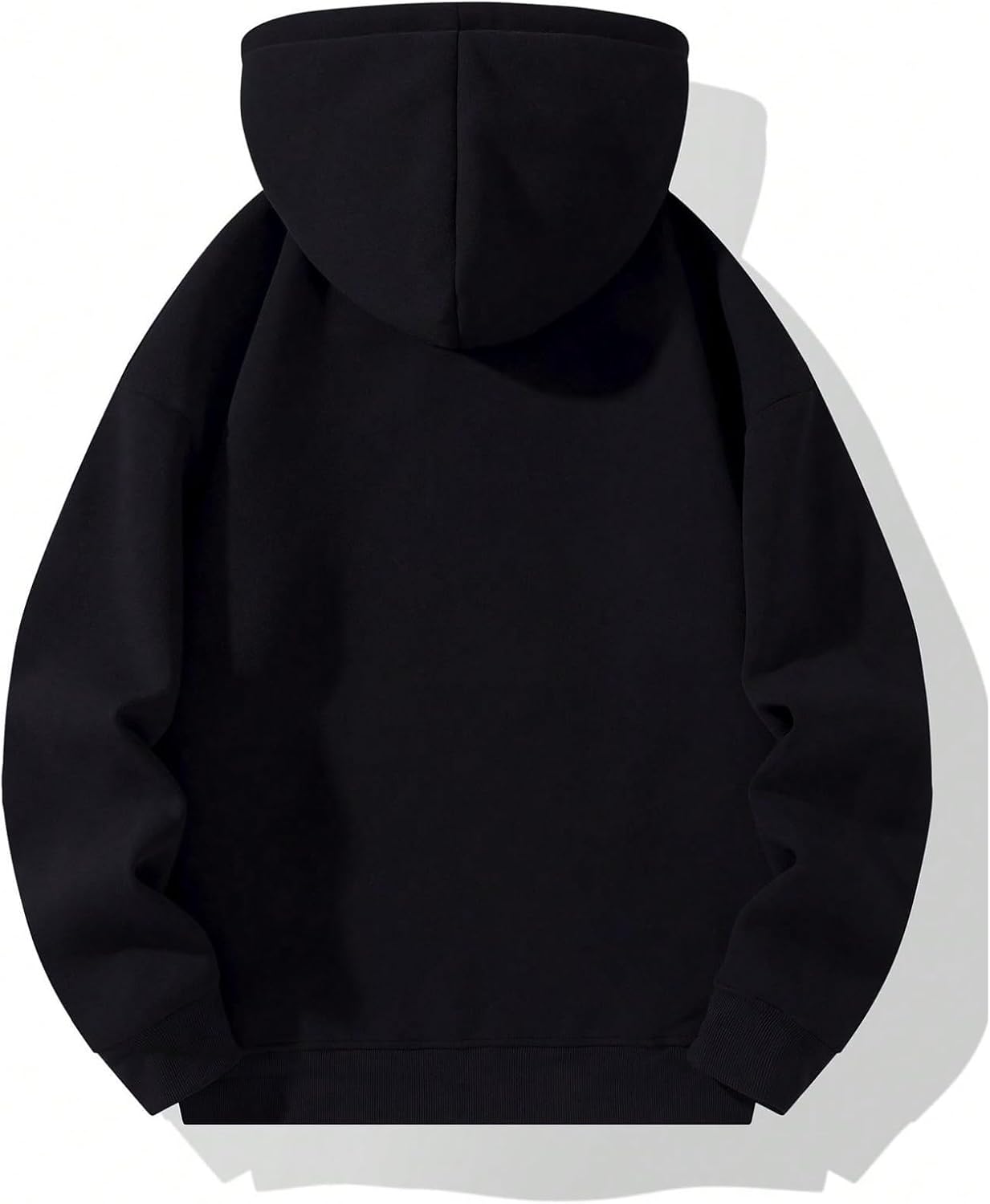 Verdusa Men's Quarter Zip Pullover Hoodies Long Sleeve Drop Shoulder Sweatshirt Casual Pullover