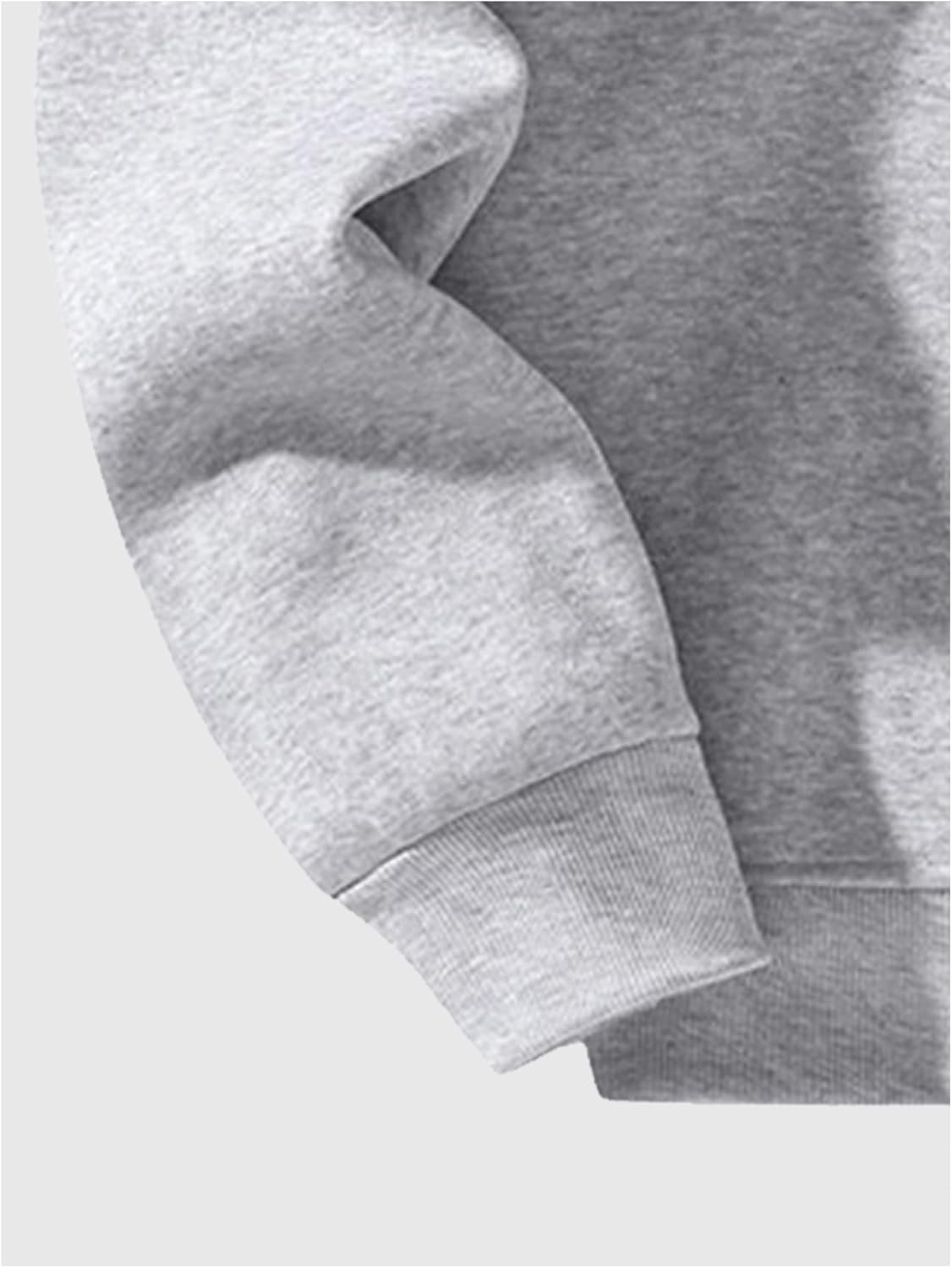 Verdusa Men's Quarter Zip Pullover Hoodies Long Sleeve Drop Shoulder Sweatshirt Casual Pullover
