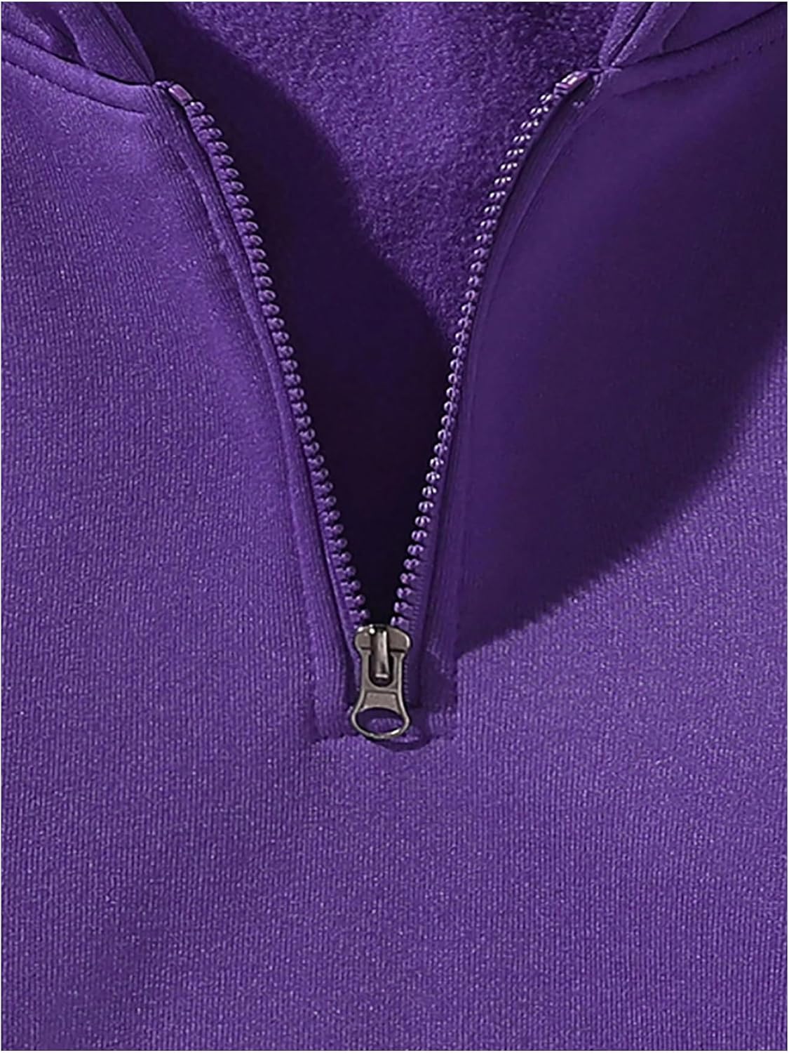 Verdusa Men's Quarter Zip Pullover Hoodies Long Sleeve Drop Shoulder Sweatshirt Casual Pullover