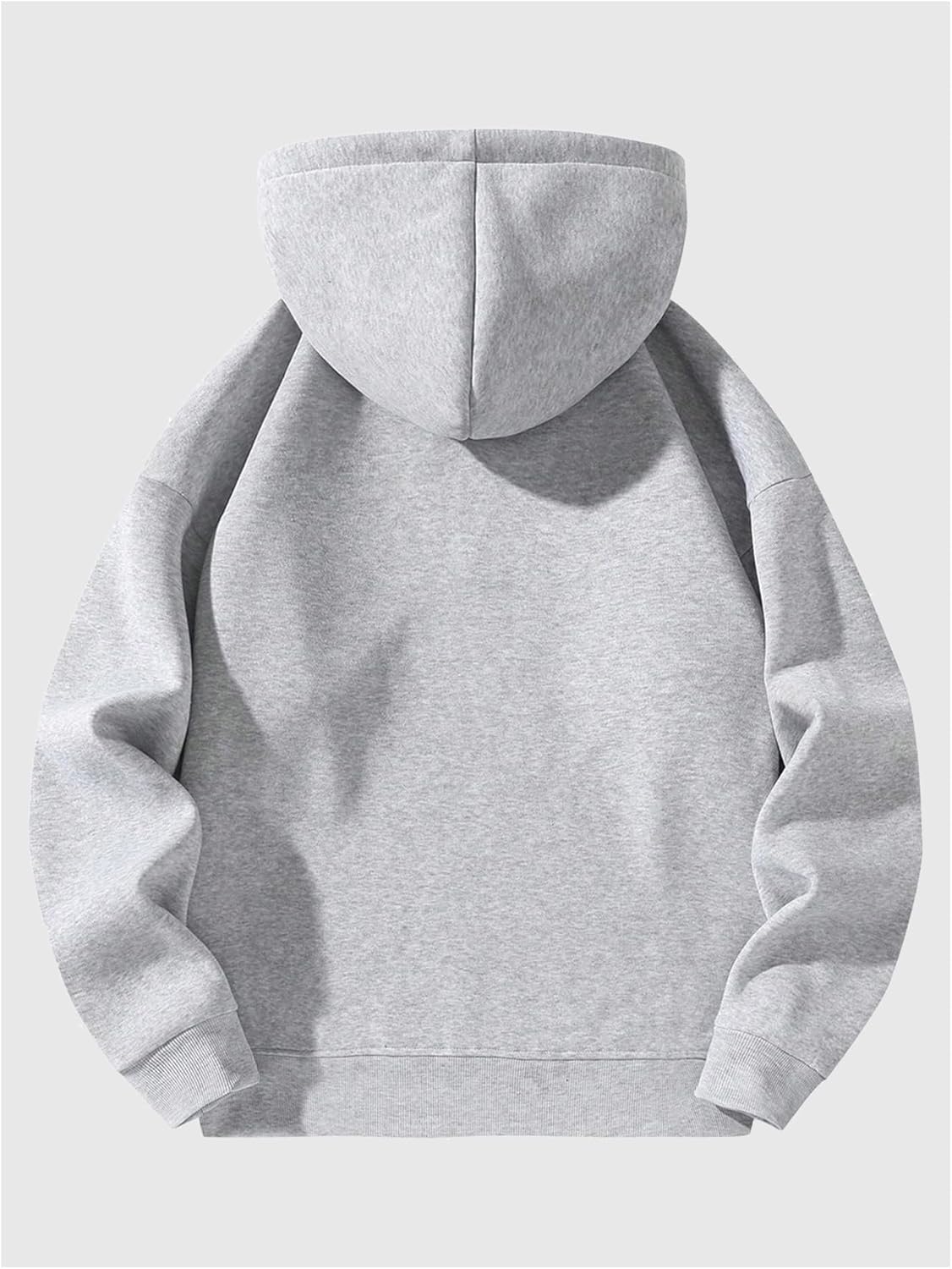 Verdusa Men's Quarter Zip Pullover Hoodies Long Sleeve Drop Shoulder Sweatshirt Casual Pullover