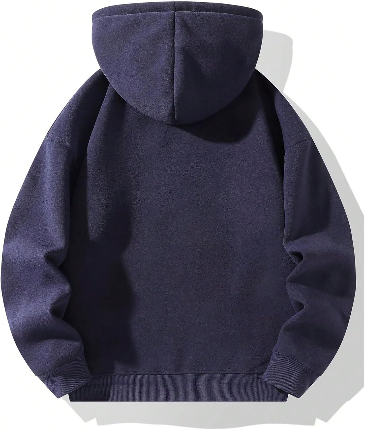 Verdusa Men's Quarter Zip Pullover Hoodies Long Sleeve Drop Shoulder Sweatshirt Casual Pullover