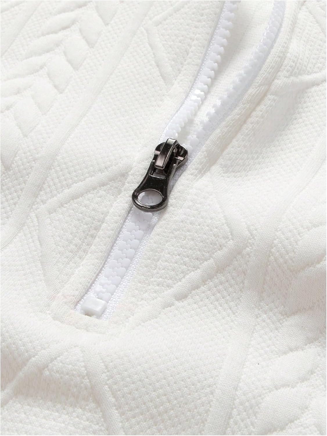 Verdusa Men's Quarter Zip Pullover Hoodies Long Sleeve Drop Shoulder Sweatshirt Casual Pullover