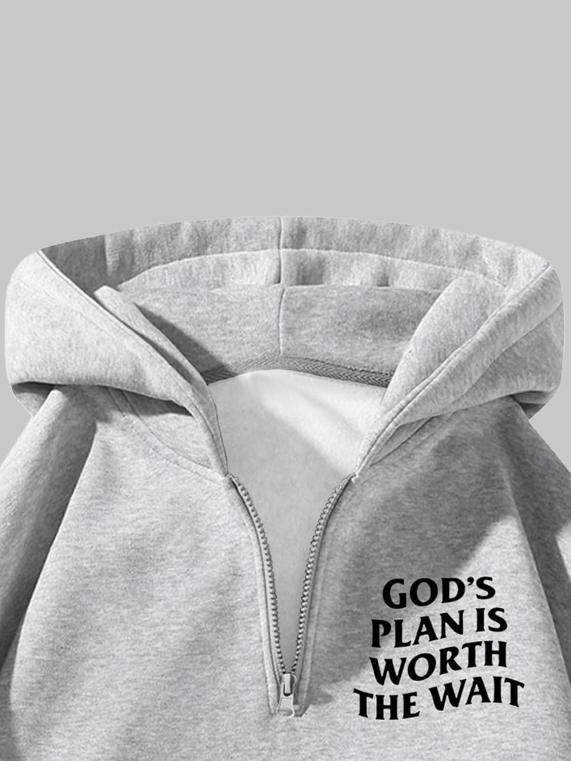 Verdusa Men's Quarter Zip Pullover Hoodies Long Sleeve Drop Shoulder Sweatshirt Casual Pullover