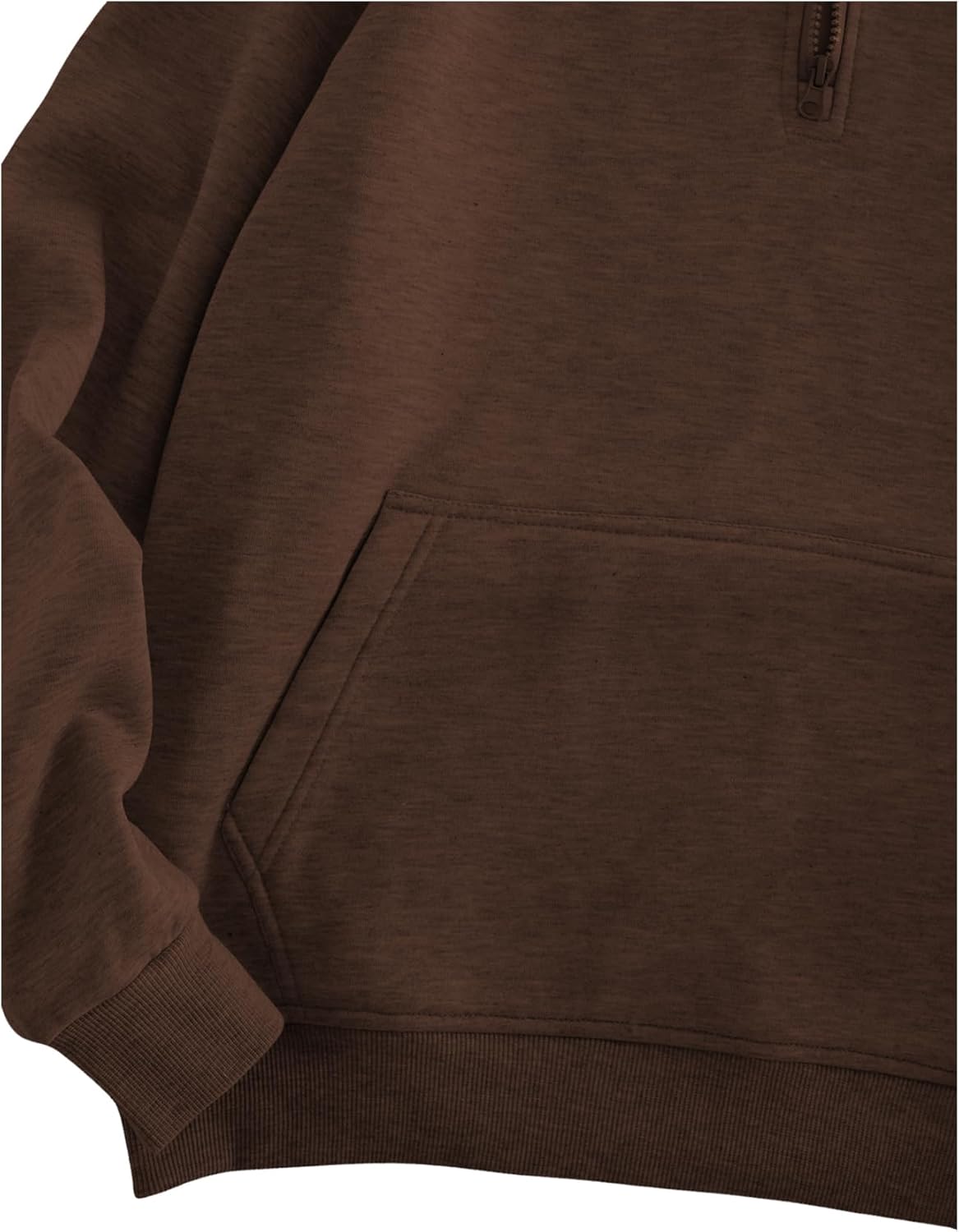 Verdusa Men's Quarter Zip Pullover Hoodies Long Sleeve Drop Shoulder Sweatshirt Casual Pullover