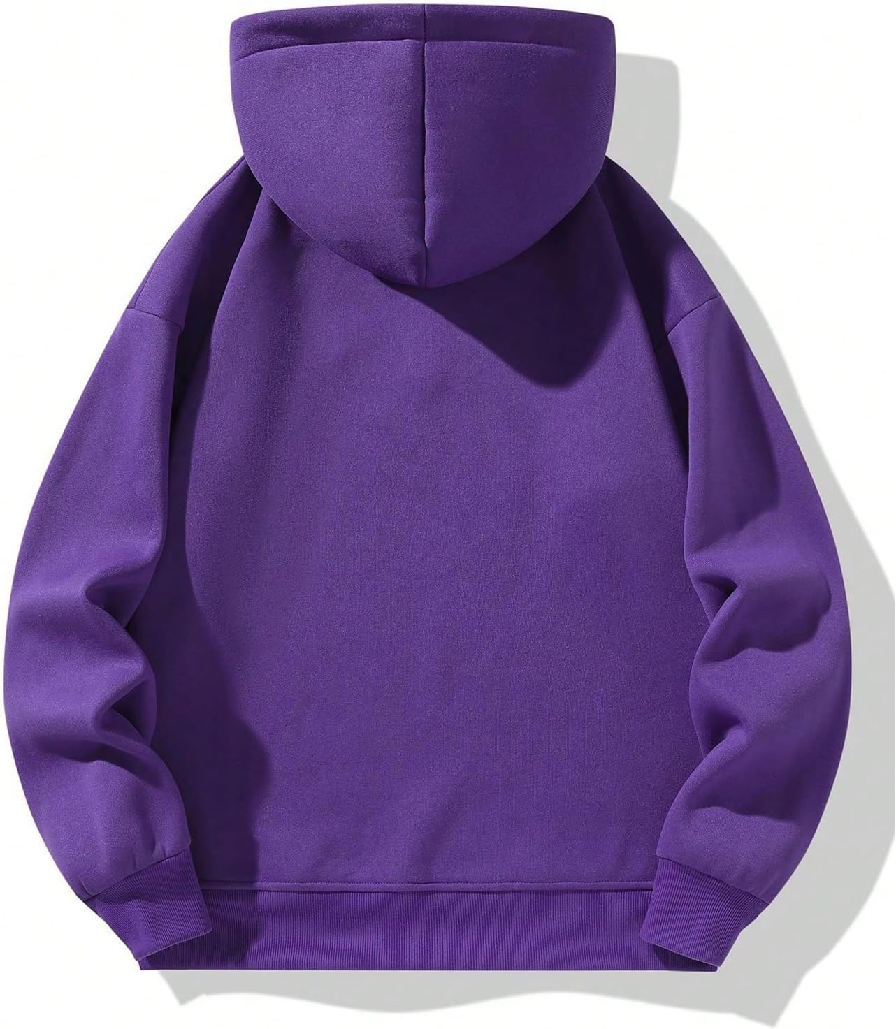 Verdusa Men's Quarter Zip Pullover Hoodies Long Sleeve Drop Shoulder Sweatshirt Casual Pullover