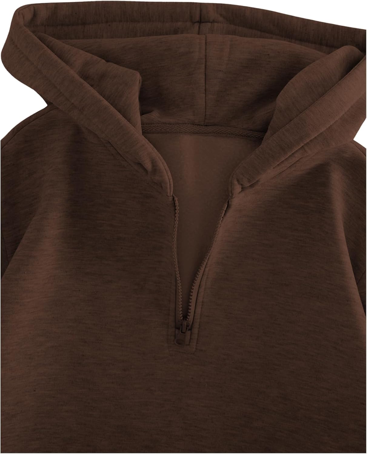 Verdusa Men's Quarter Zip Pullover Hoodies Long Sleeve Drop Shoulder Sweatshirt Casual Pullover