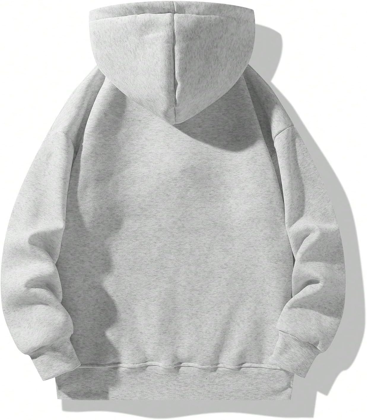 Verdusa Men's Quarter Zip Pullover Hoodies Long Sleeve Drop Shoulder Sweatshirt Casual Pullover