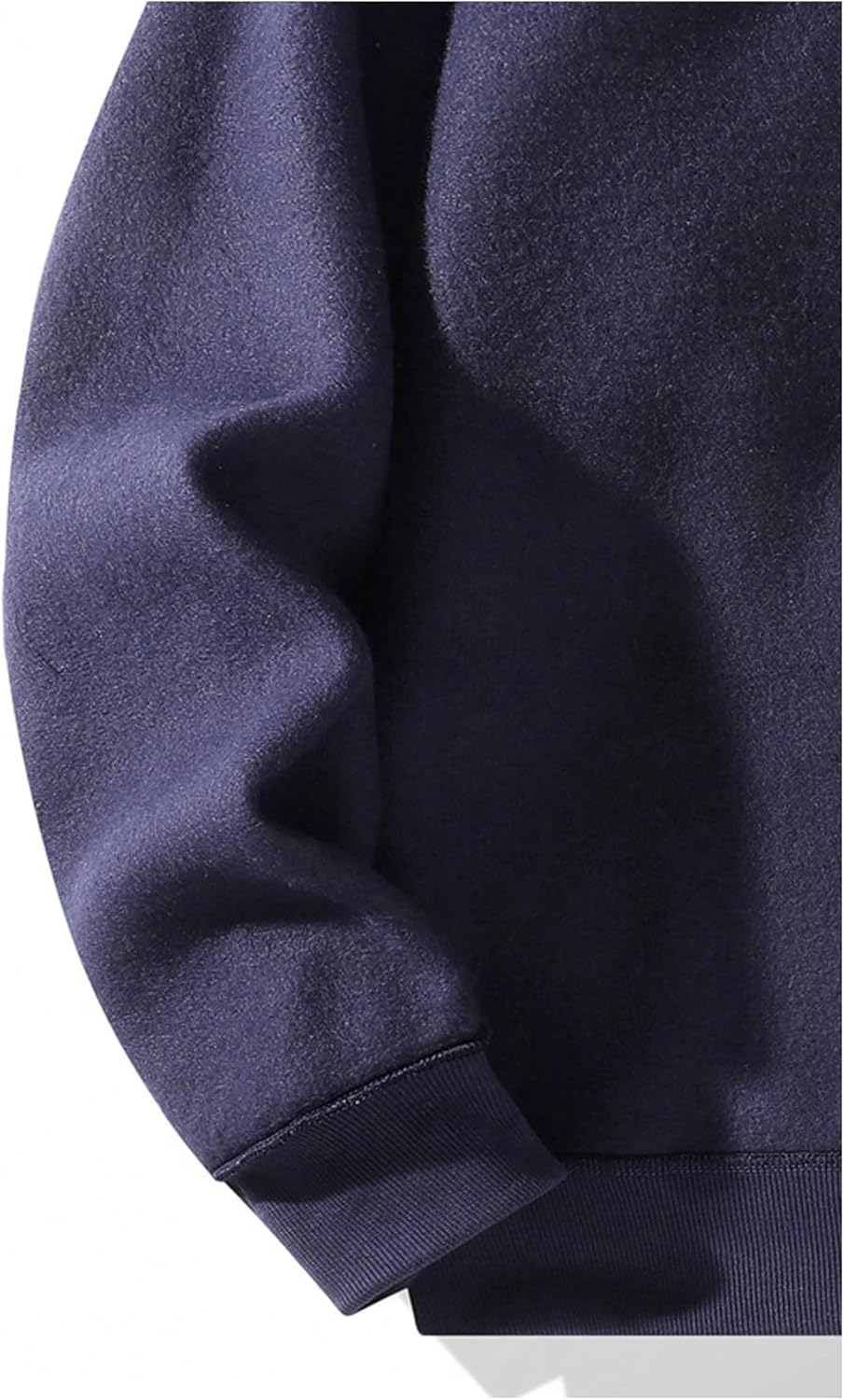Verdusa Men's Quarter Zip Pullover Hoodies Long Sleeve Drop Shoulder Sweatshirt Casual Pullover