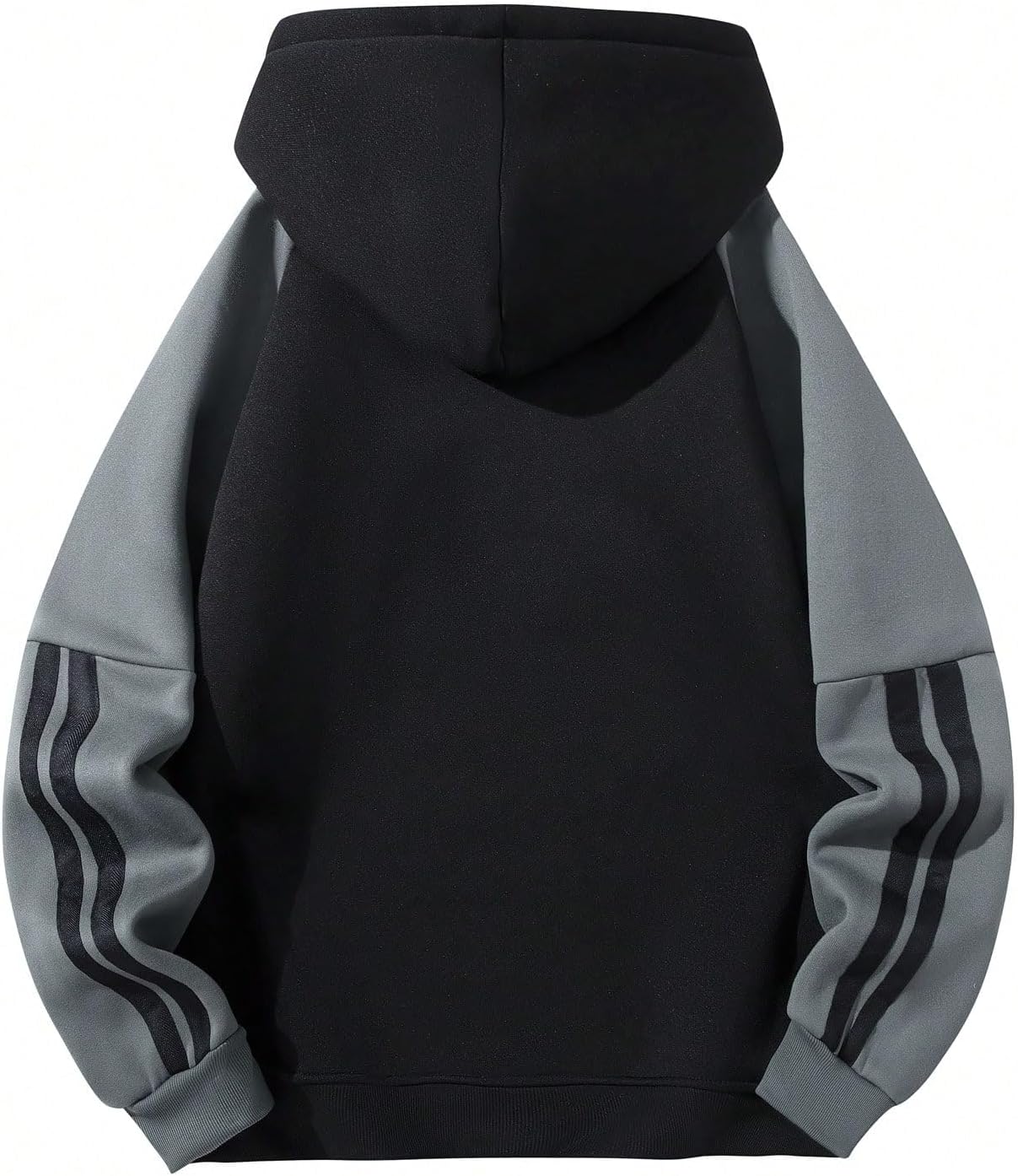 Verdusa Men's Quarter Zip Pullover Hoodies Long Sleeve Drop Shoulder Sweatshirt Casual Pullover
