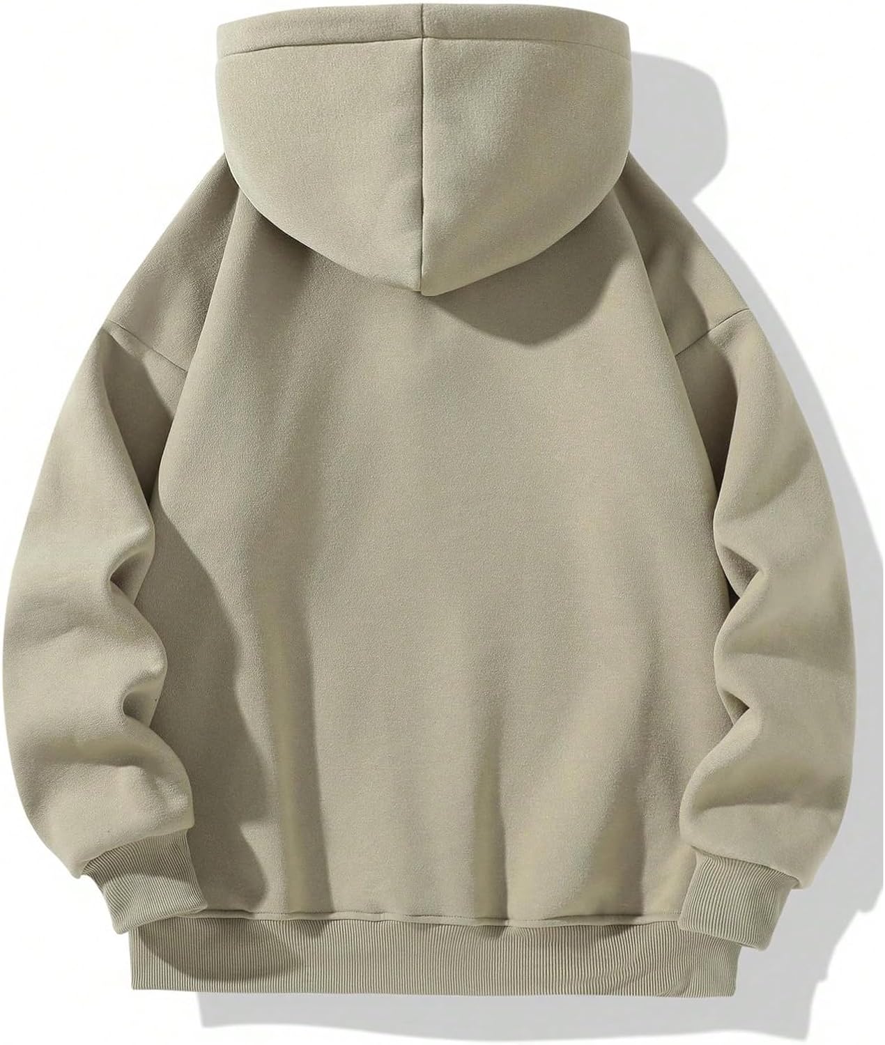 Verdusa Men's Quarter Zip Pullover Hoodies Long Sleeve Drop Shoulder Sweatshirt Casual Pullover