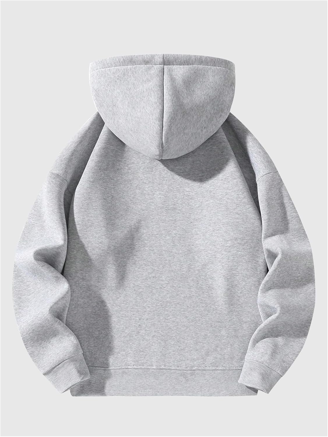 Verdusa Men's Quarter Zip Pullover Hoodies Long Sleeve Drop Shoulder Sweatshirt Casual Pullover