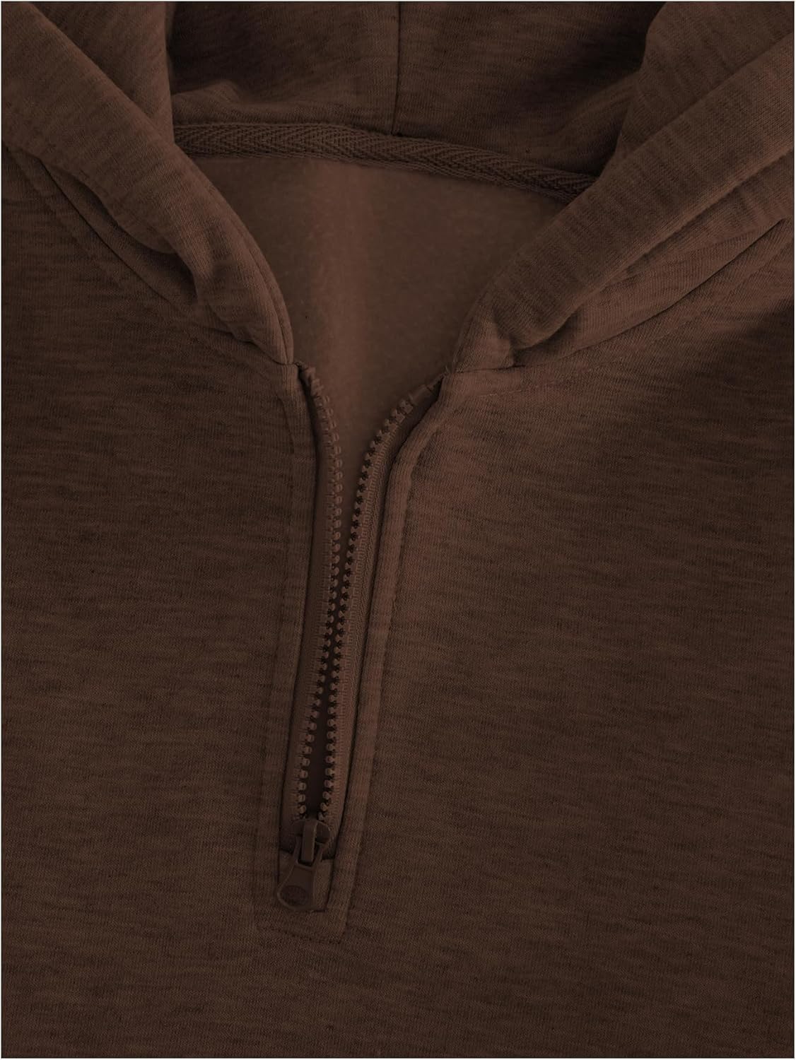 Verdusa Men's Quarter Zip Pullover Hoodies Long Sleeve Drop Shoulder Sweatshirt Casual Pullover