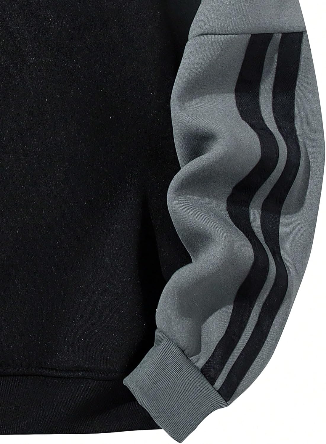 Verdusa Men's Quarter Zip Pullover Hoodies Long Sleeve Drop Shoulder Sweatshirt Casual Pullover