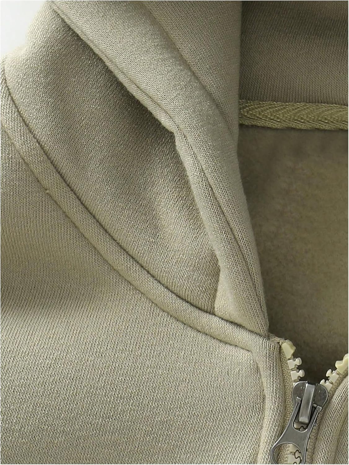 Verdusa Men's Quarter Zip Pullover Hoodies Long Sleeve Drop Shoulder Sweatshirt Casual Pullover