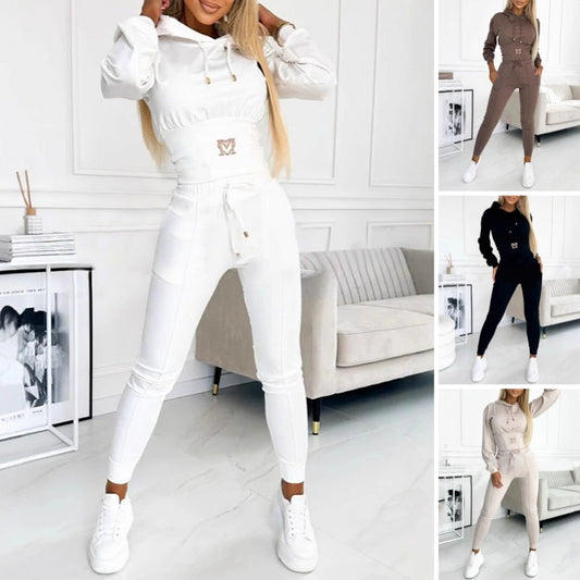 Women's Casual Two-Piece Hooded Sportswear