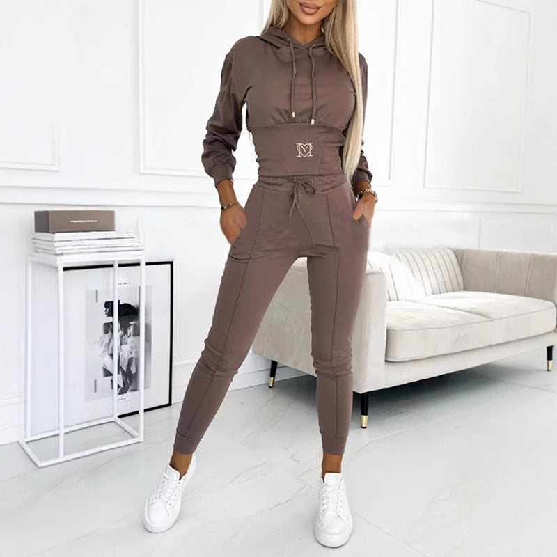 Women's Casual Two-Piece Hooded Sportswear
